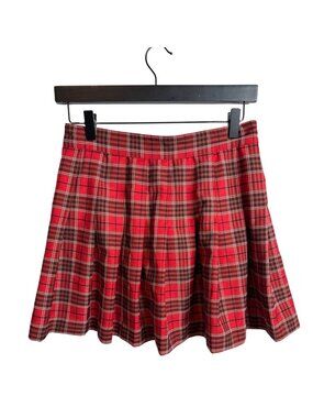 Love Tree Plaid Pleated Mini Skirt Womens M Red Preppy Schoolgirl